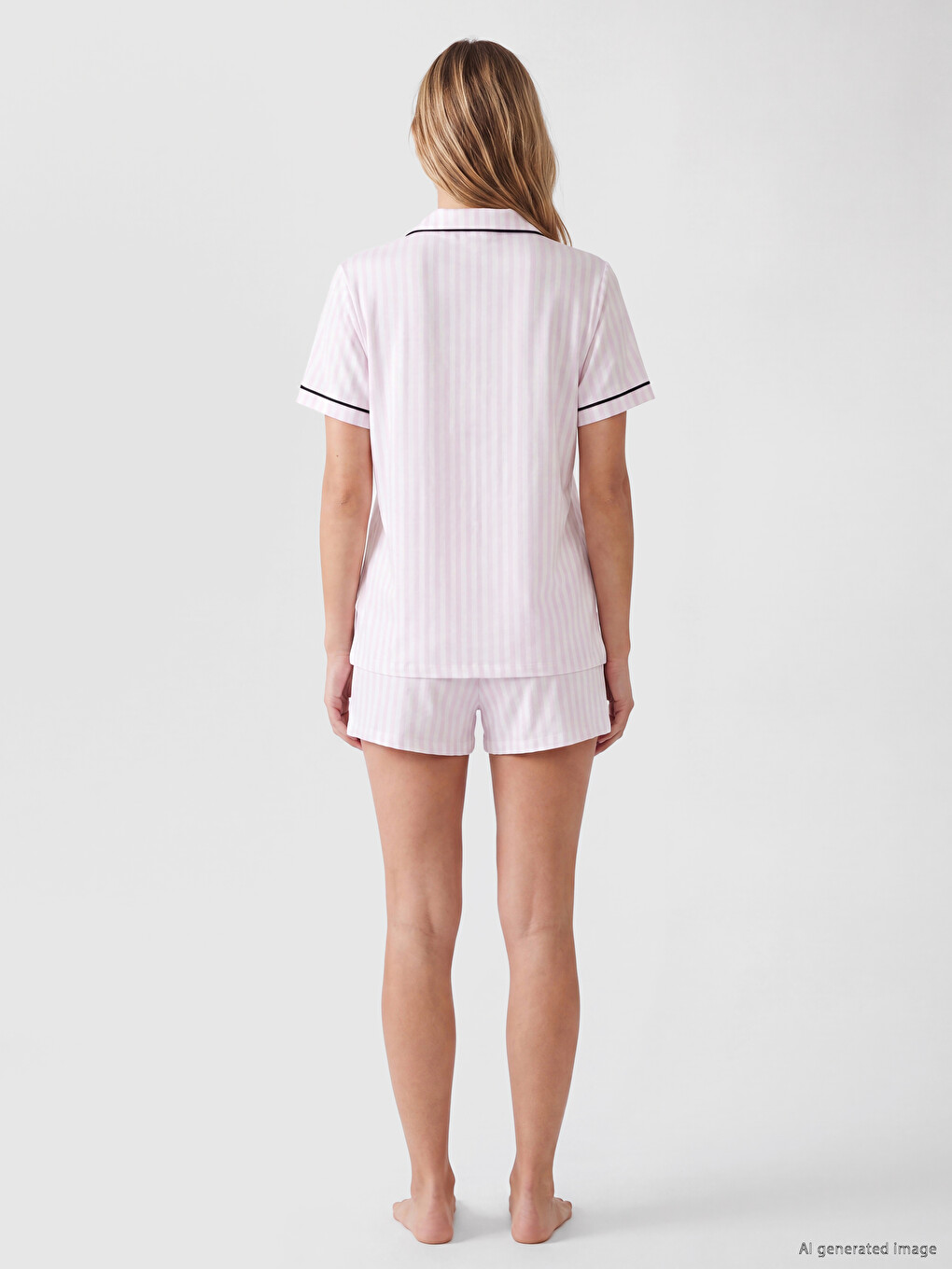Striped 100% Cotton Women's Shortie Pyjamas Set-3