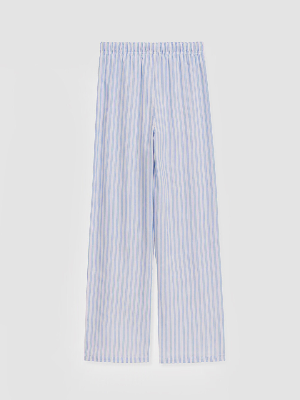 Mavi Gömlek Yaka Çizgili Kadın Pijama Takımı-8