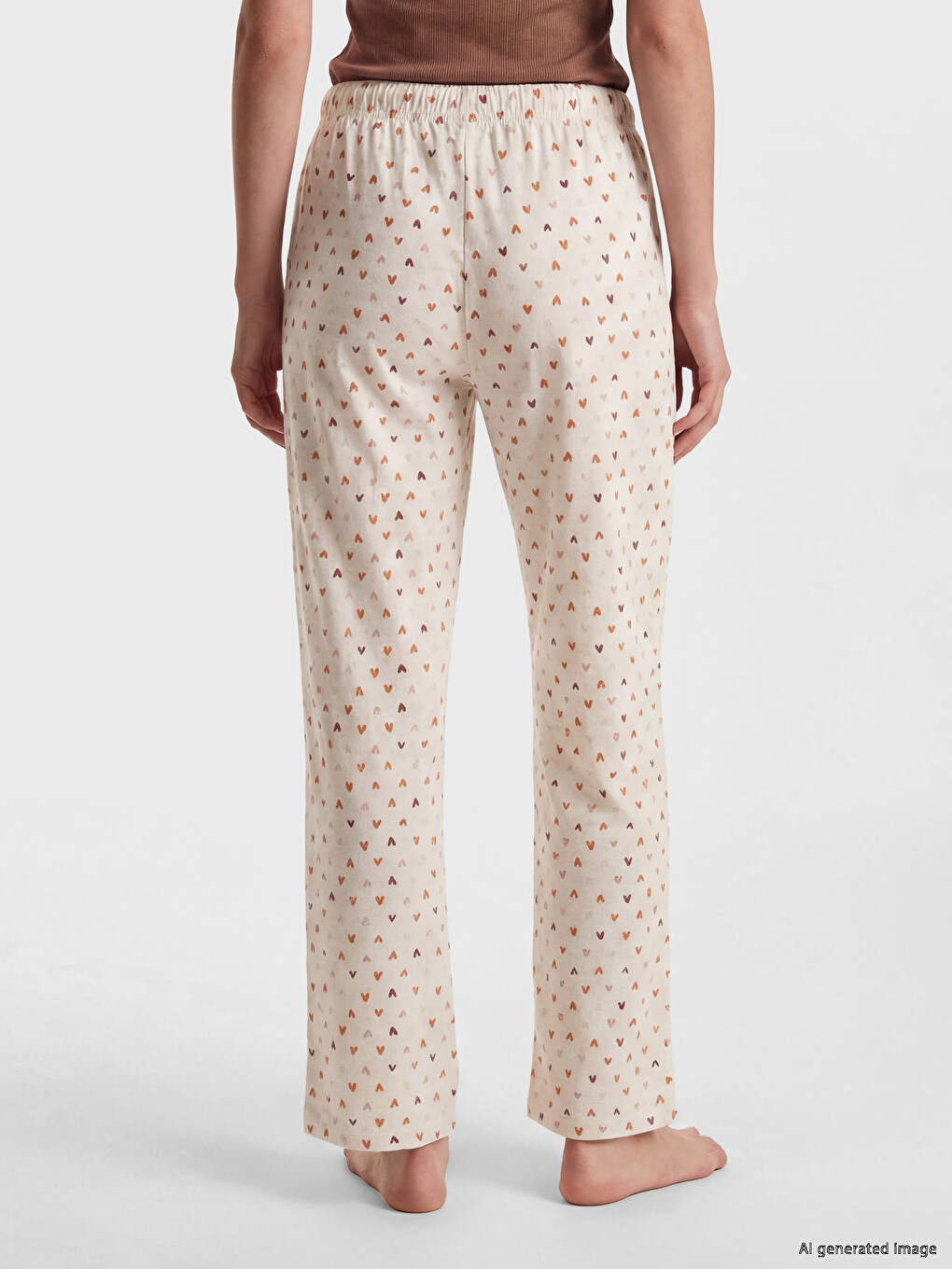 Heart Patterned Women's Pyjama Bottoms-3