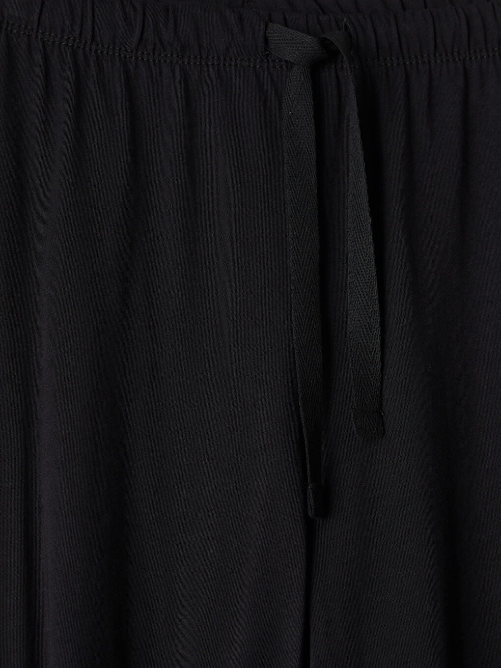 Siyah Beli Lastikli Kadın Pijama Altı-1