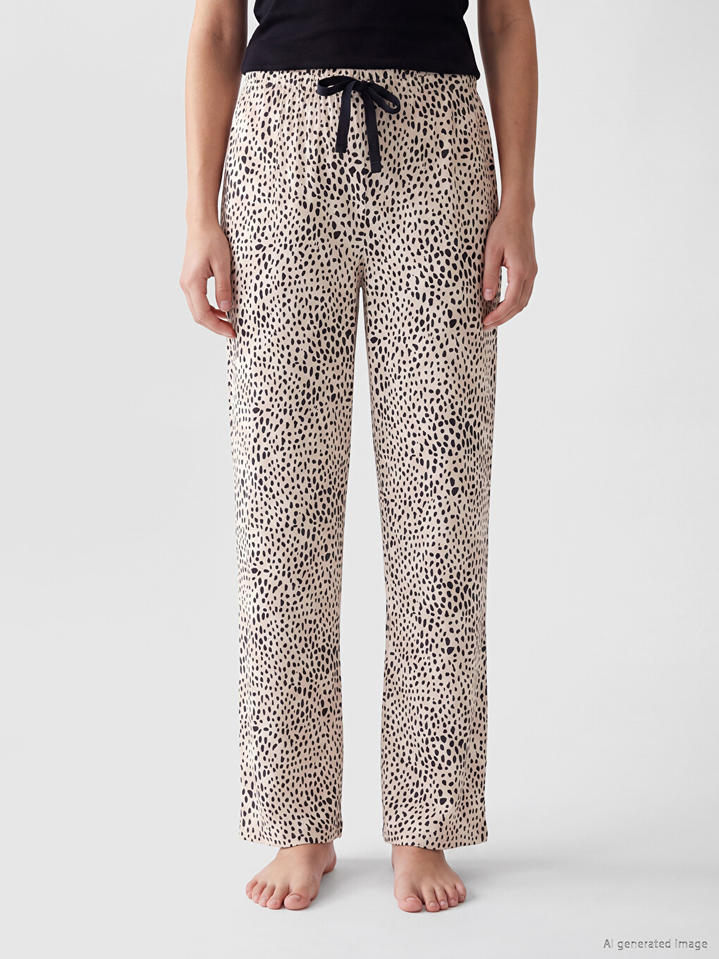 Leopar Desenli Kadın Pijama Altı-1