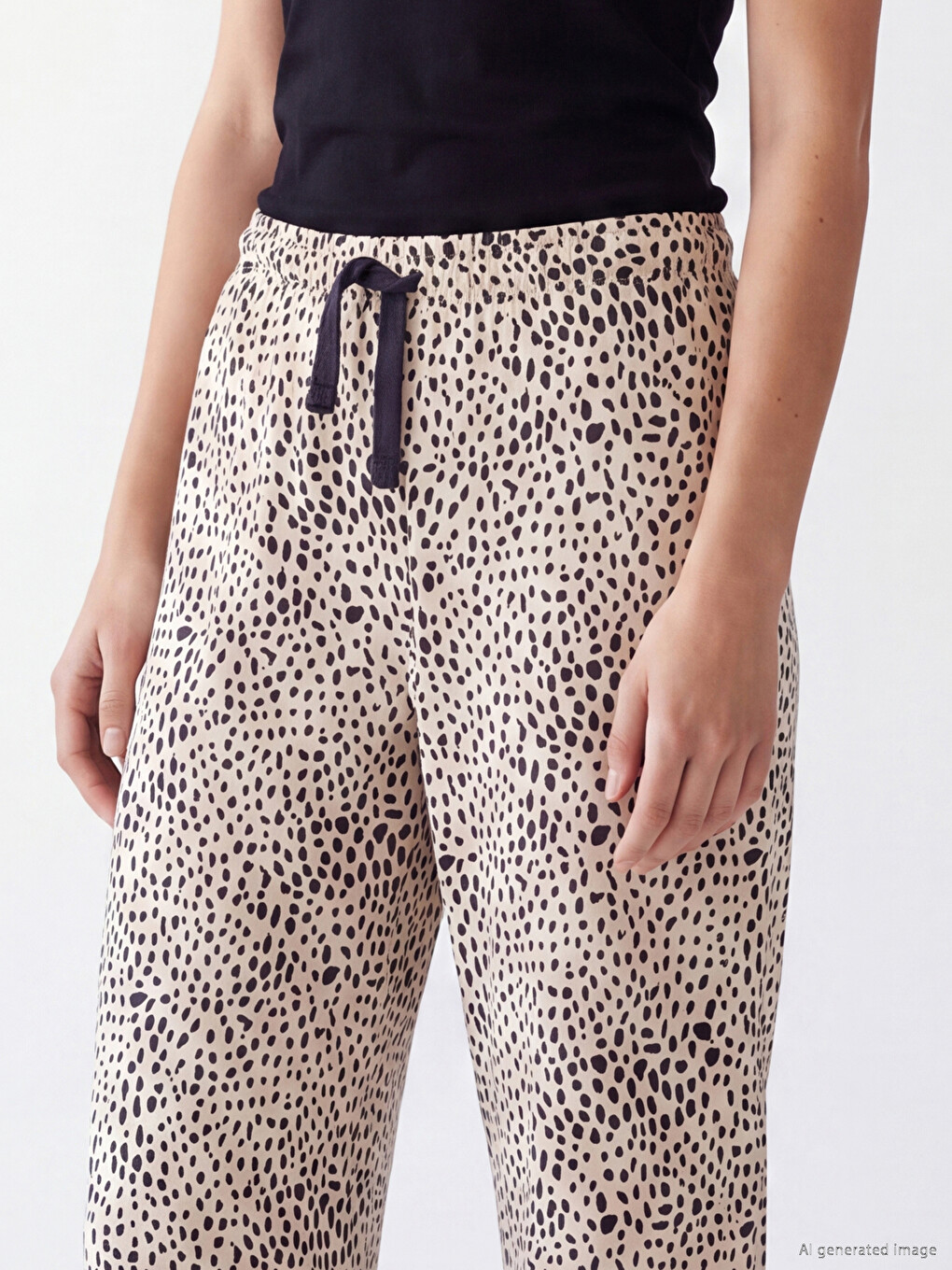 Leopar Desenli Kadın Pijama Altı-2