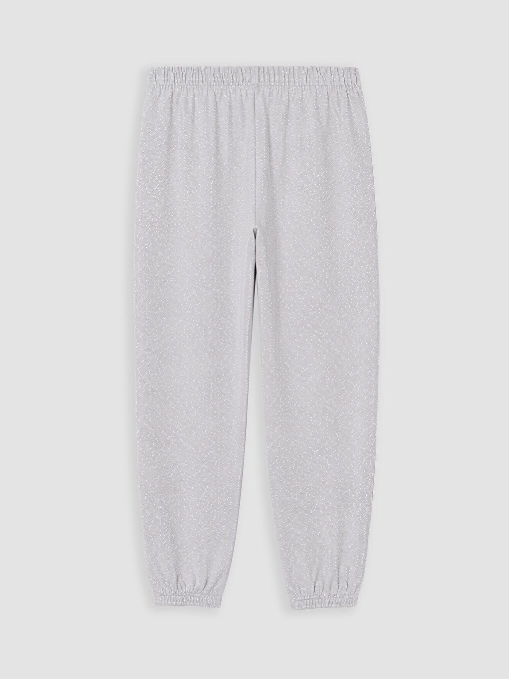 Gri Beli Lastikli Puantiyeli Kadın Pijama Altı-1