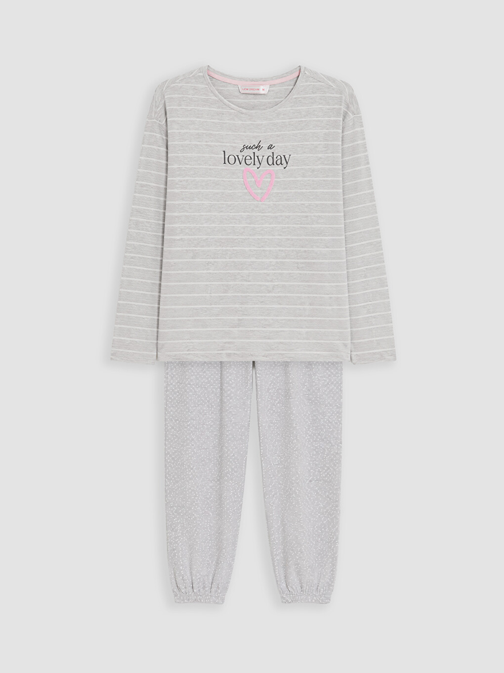Crew Neck Striped Women's Pyjamas Set-4