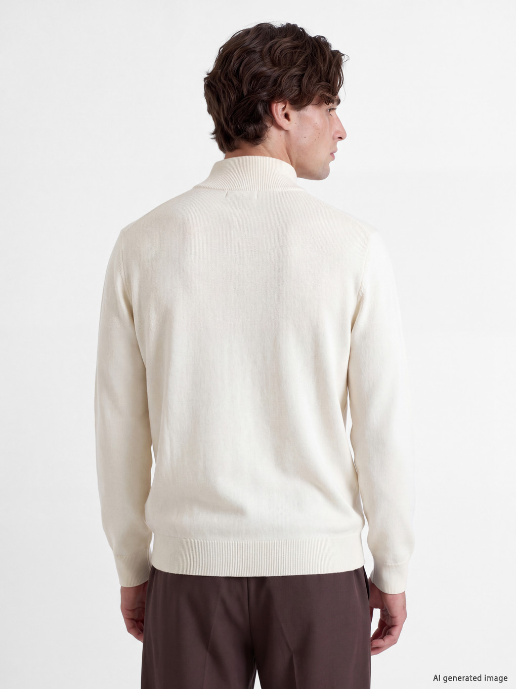 Pulover Tricotat Mock Neck Bărbați-3