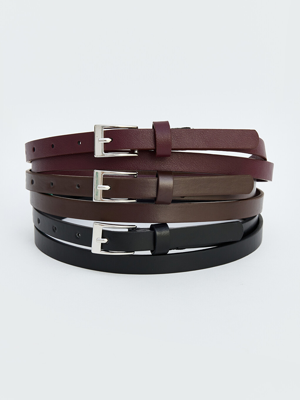 Leather Look Women's Belt 3-pack