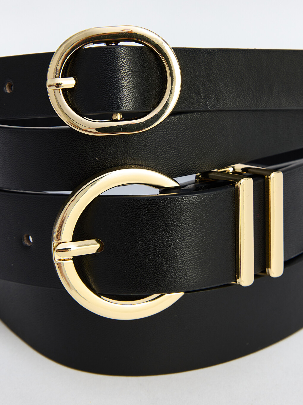 Faux Leather Women's Belt 2 Pack-1