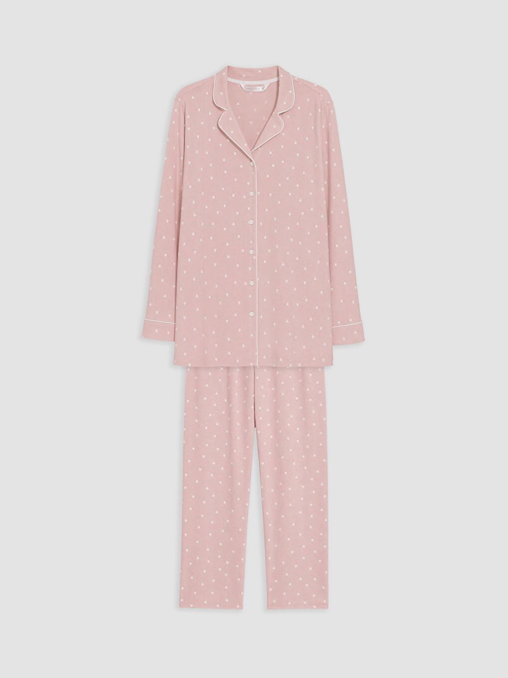 Gömlek Yaka Desenli Kadın Pijama Takım-7
