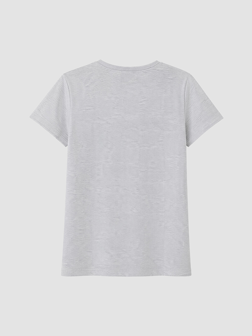 Gri Bisiklet Yaka Baskılı Kadın Pijama Üst-2