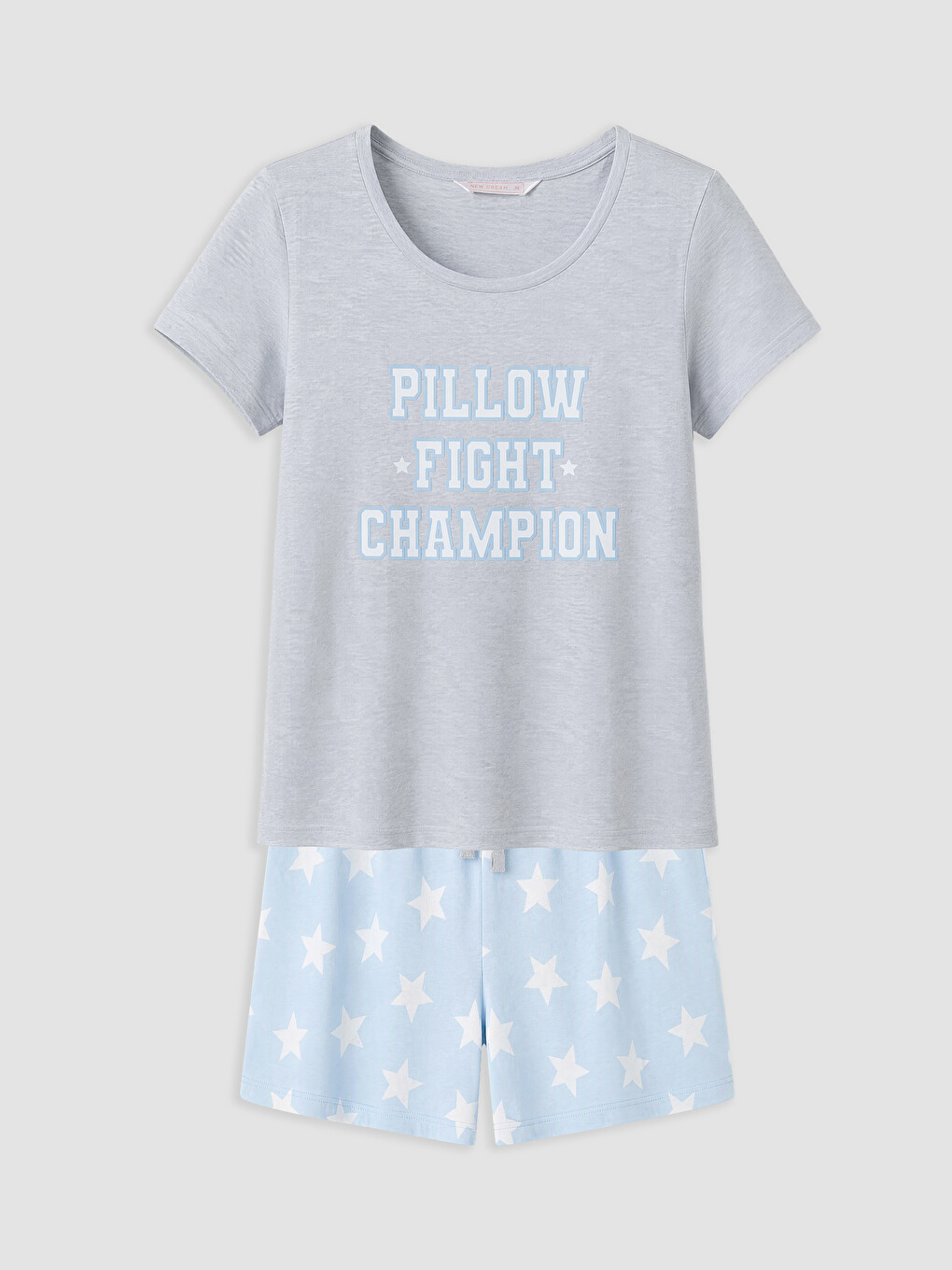 Mavi Baskılı Kadın Şortlu Pijama Takımı-4
