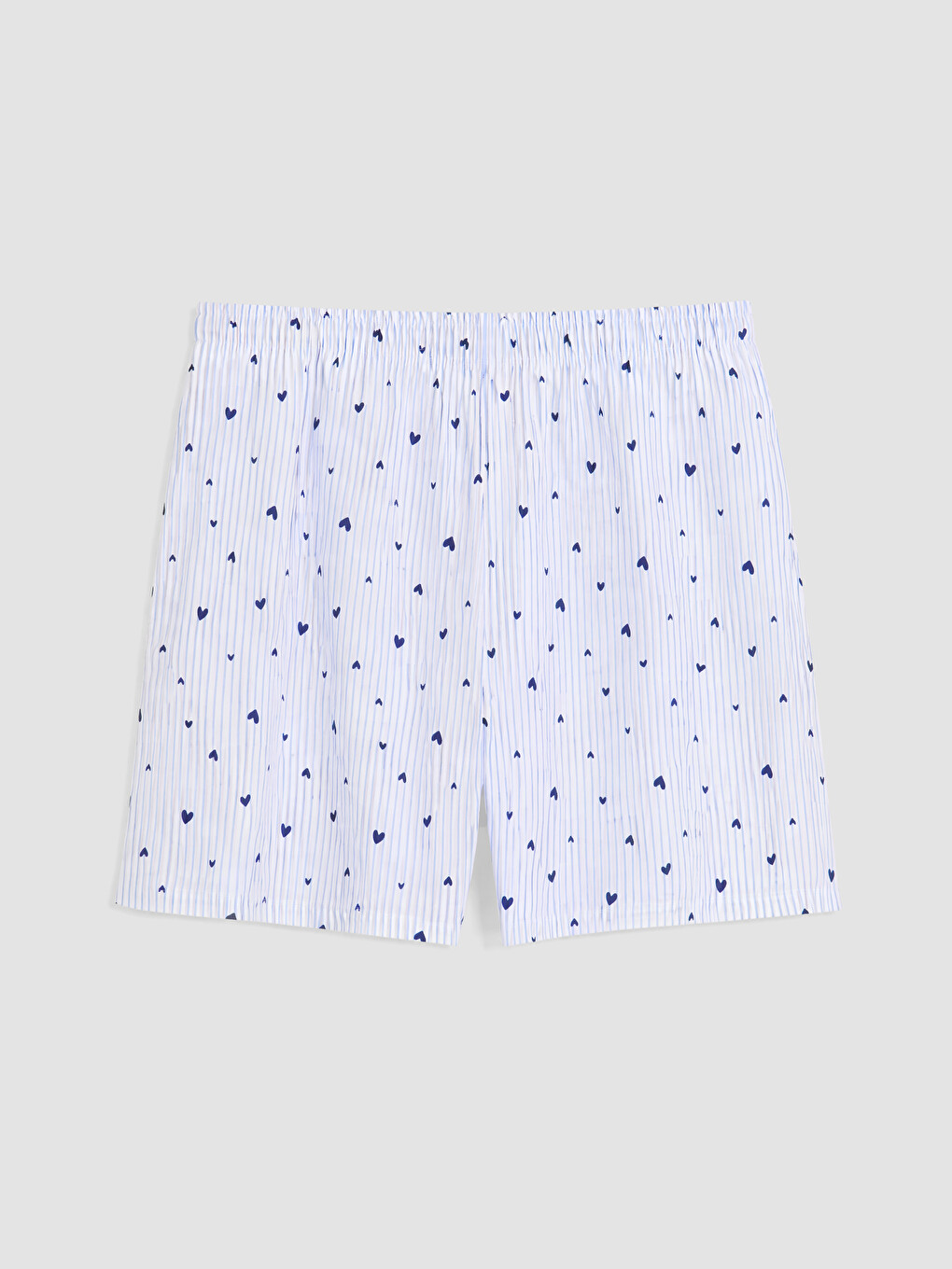 Mavi Kalp Desenli Kadın Şortlu Pijama Takımı-10