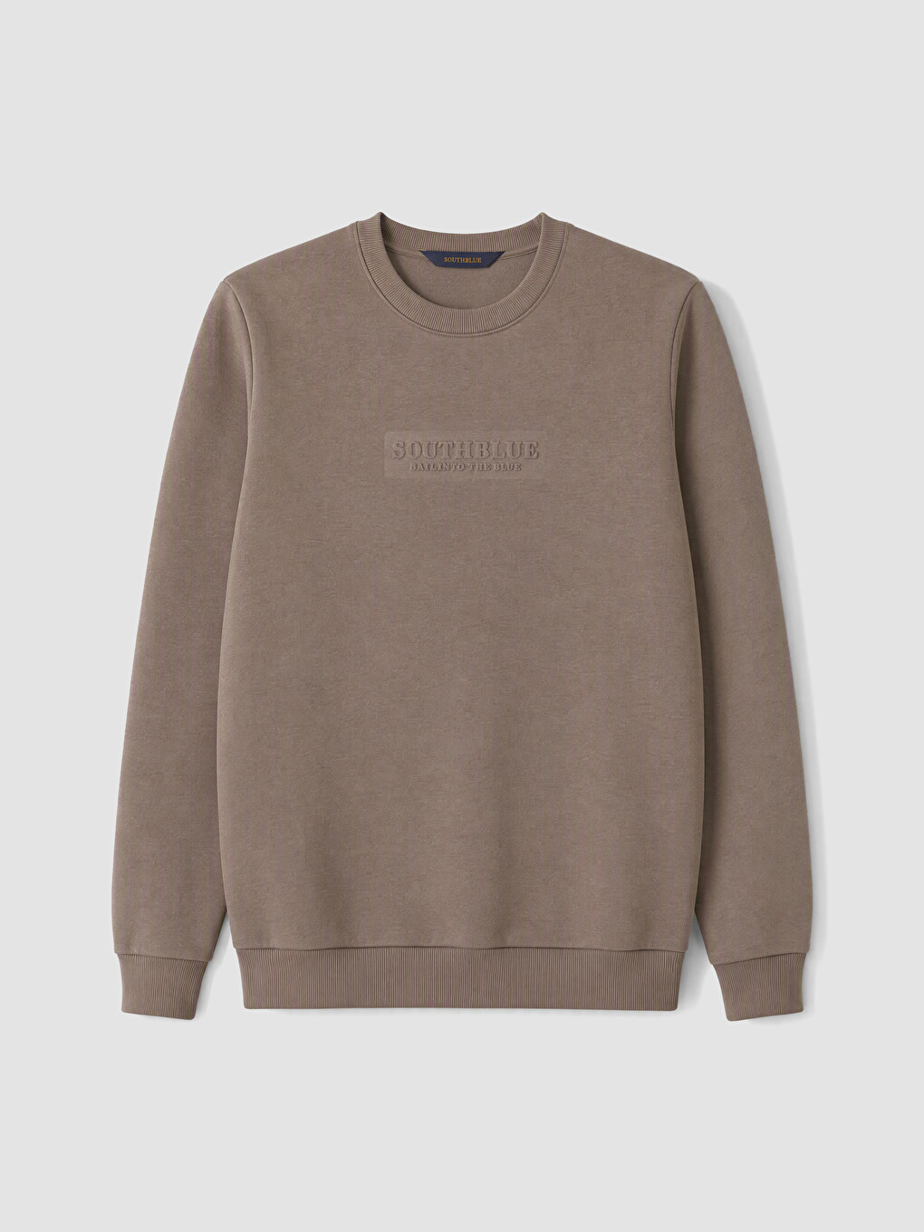 Bisiklet Yaka Nakışlı Erkek Kalın Sweatshirt-4