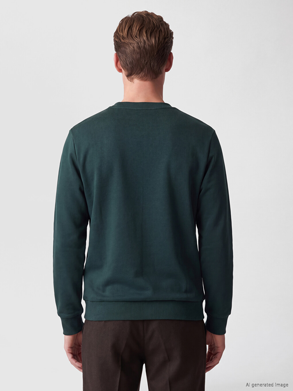 Crew Neck Embroidered Men's Thick Sweatshirt-3