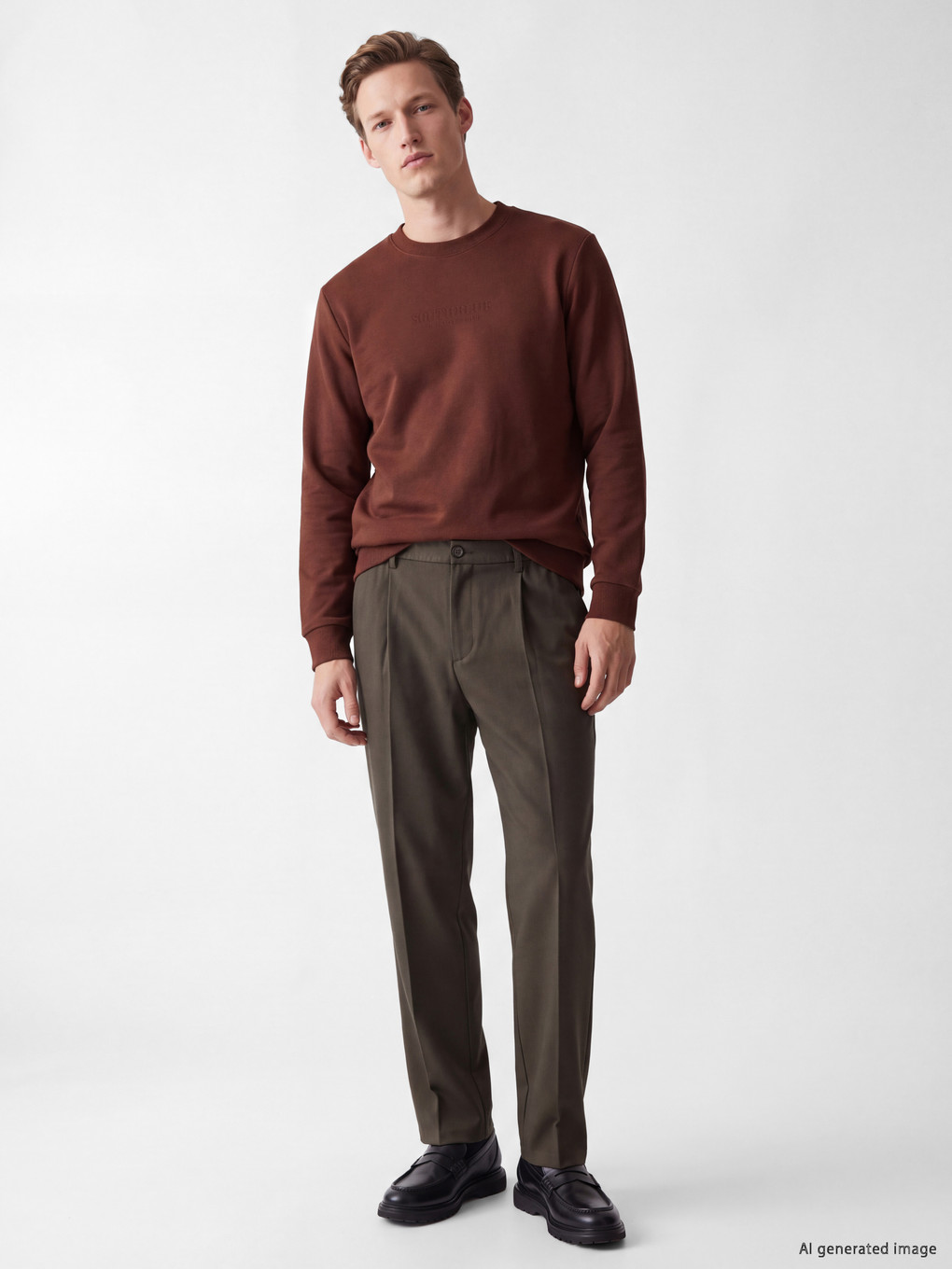 Crew Neck Thick Men's Sweatshirt-1