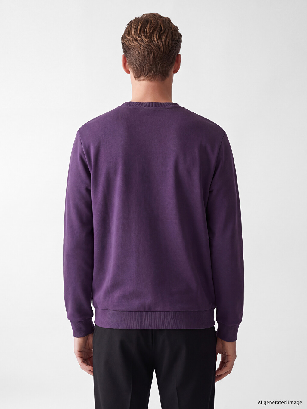 Bisiklet Yaka Nakışlı Erkek Sweatshirt-3