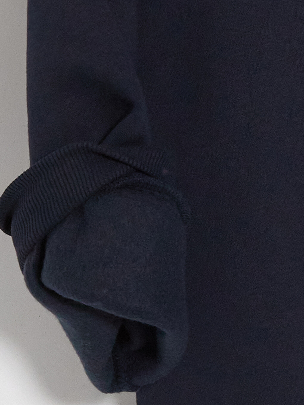 Lacivert Bisiklet Yaka Nakışlı Erkek Kalın Sweatshirt-7