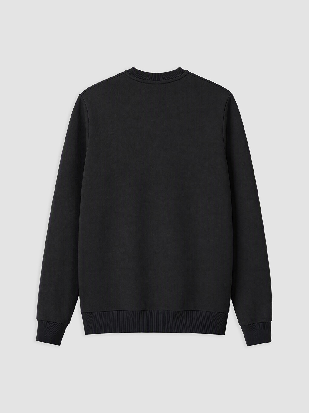 Siyah Bisiklet Yaka Nakışlı Erkek Kalın Sweatshirt-5