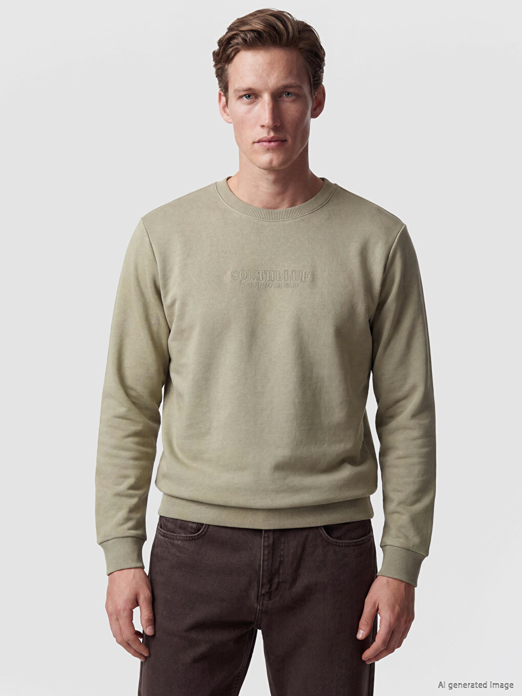 Crew Neck Men's Thick Sweatshirt