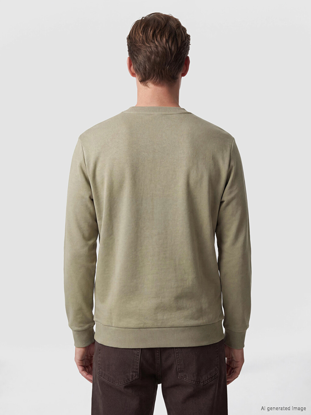 Crew Neck Men's Thick Sweatshirt-3
