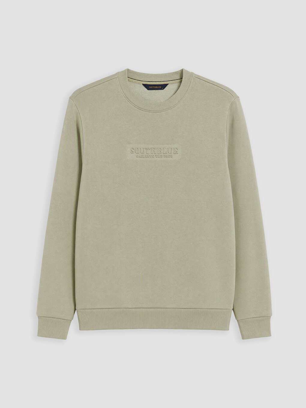 Yeşil Bisiklet Yaka Erkek Kalın Sweatshirt-4