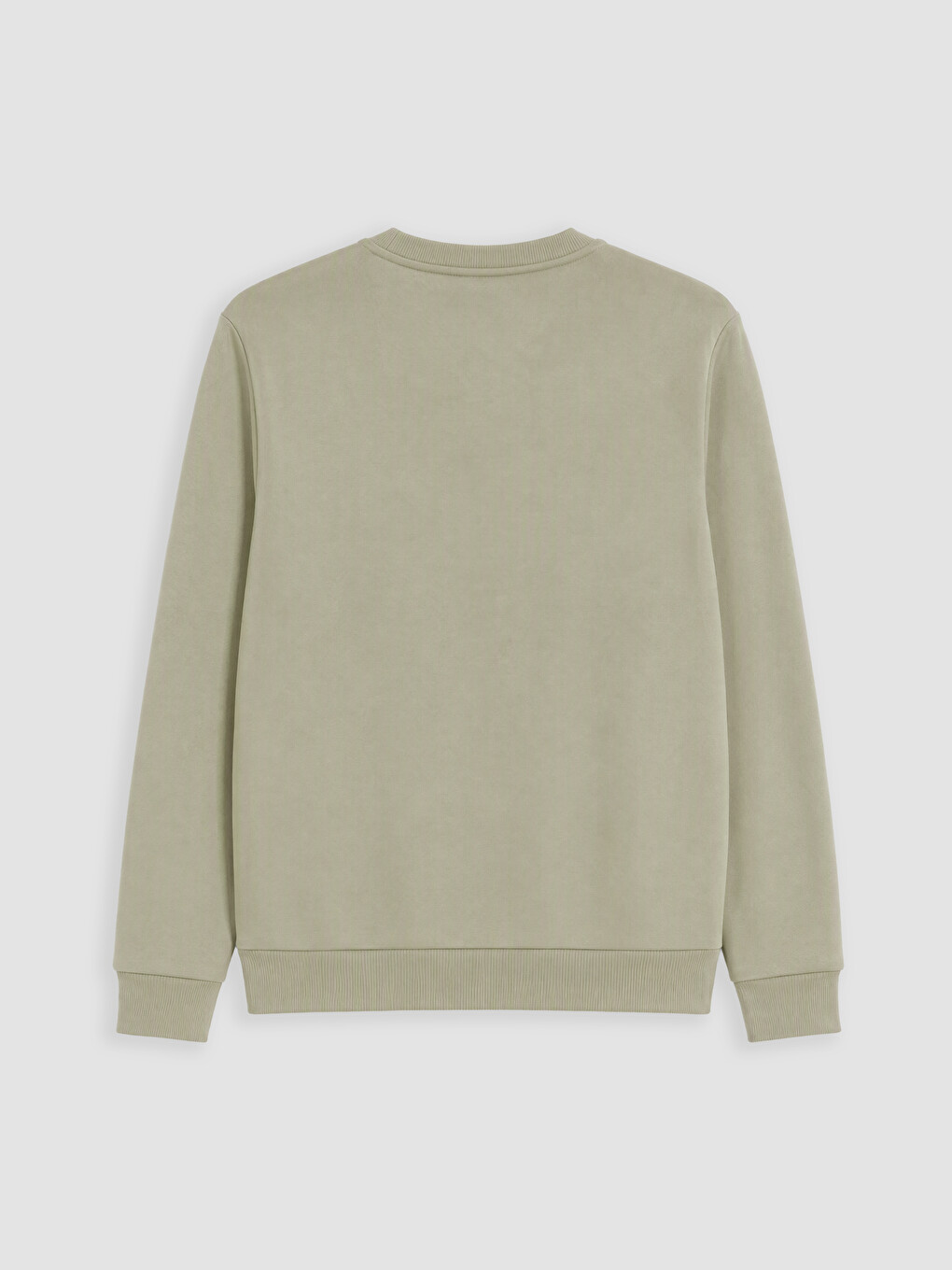 Yeşil Bisiklet Yaka Erkek Kalın Sweatshirt-6