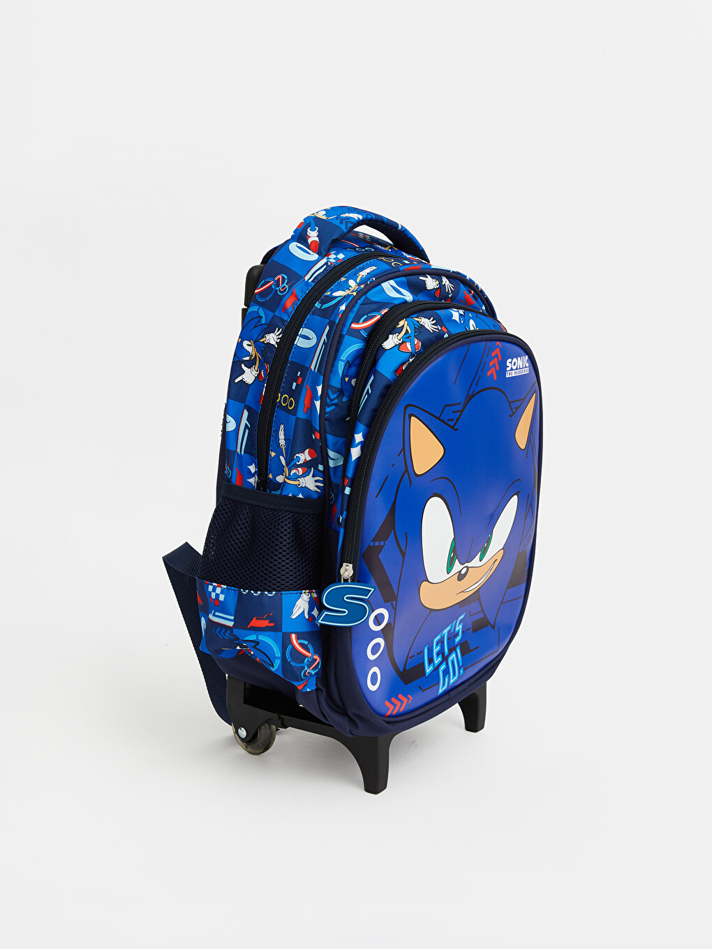 Sonic Baskılı Çekçekli Okul Çantası-1