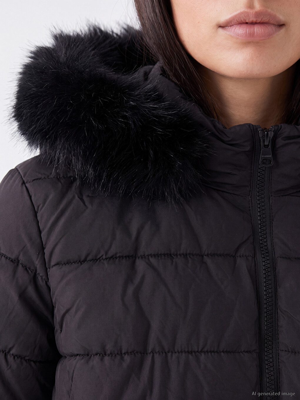 Fur Hooded Women's Puffer Coat-2