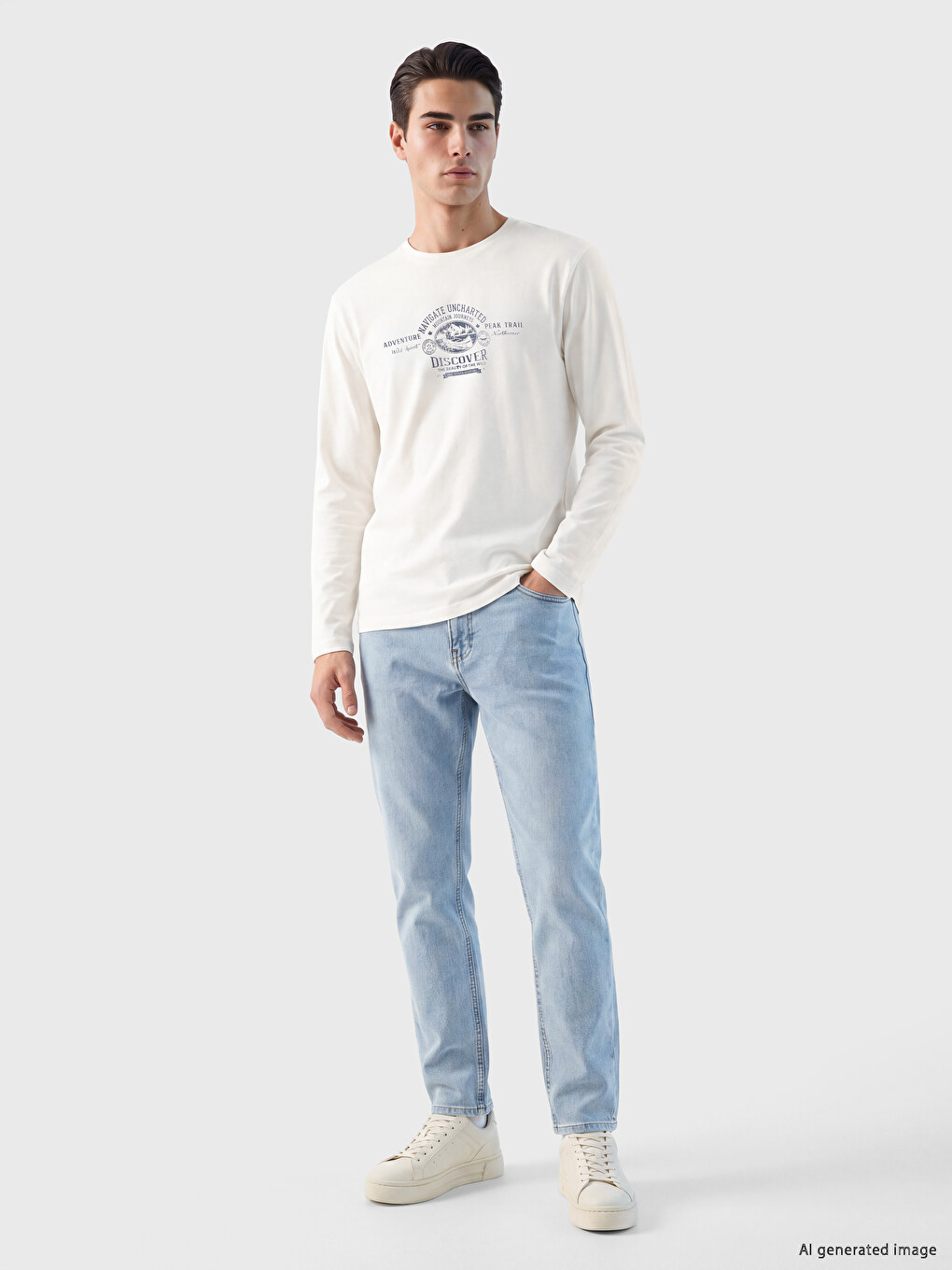 Crew Neck Printed Men's Sweatshirt-1