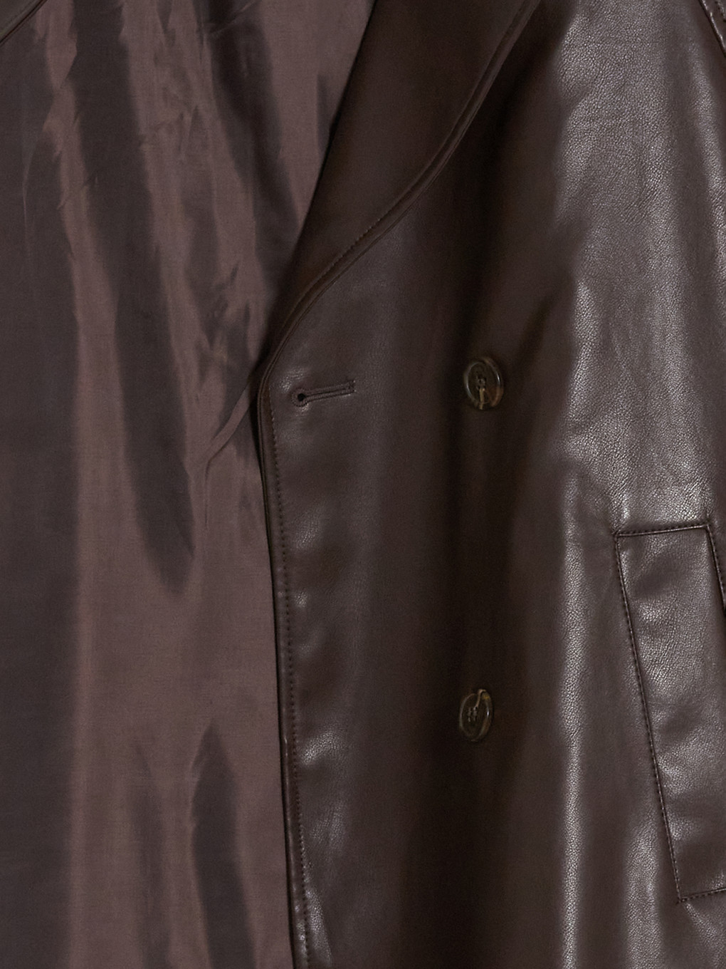 Women's Leather Look Trench Coat-8