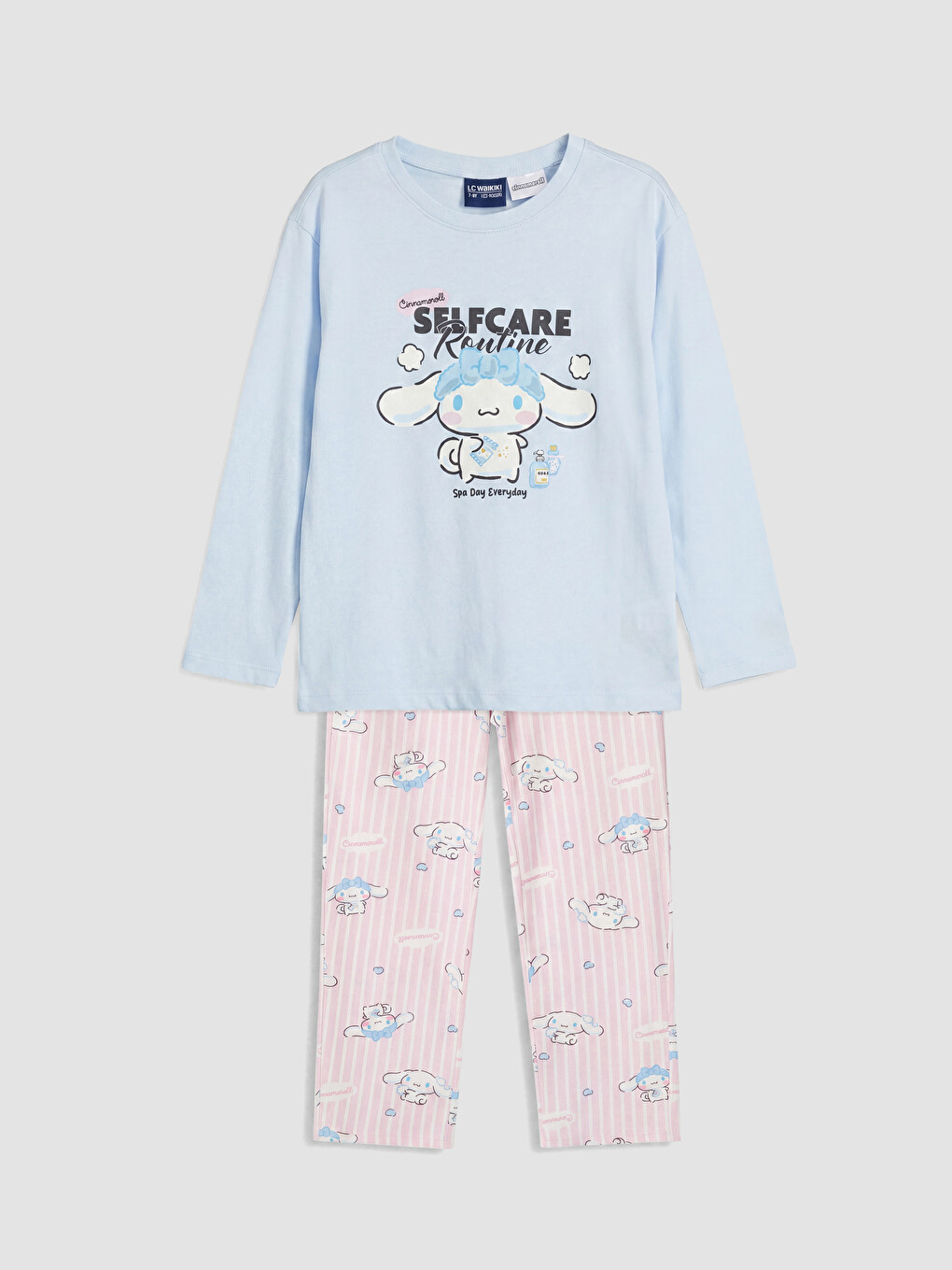 Mavi Cinnamoroll Baskılı Kız Çocuk Pijama Takımı