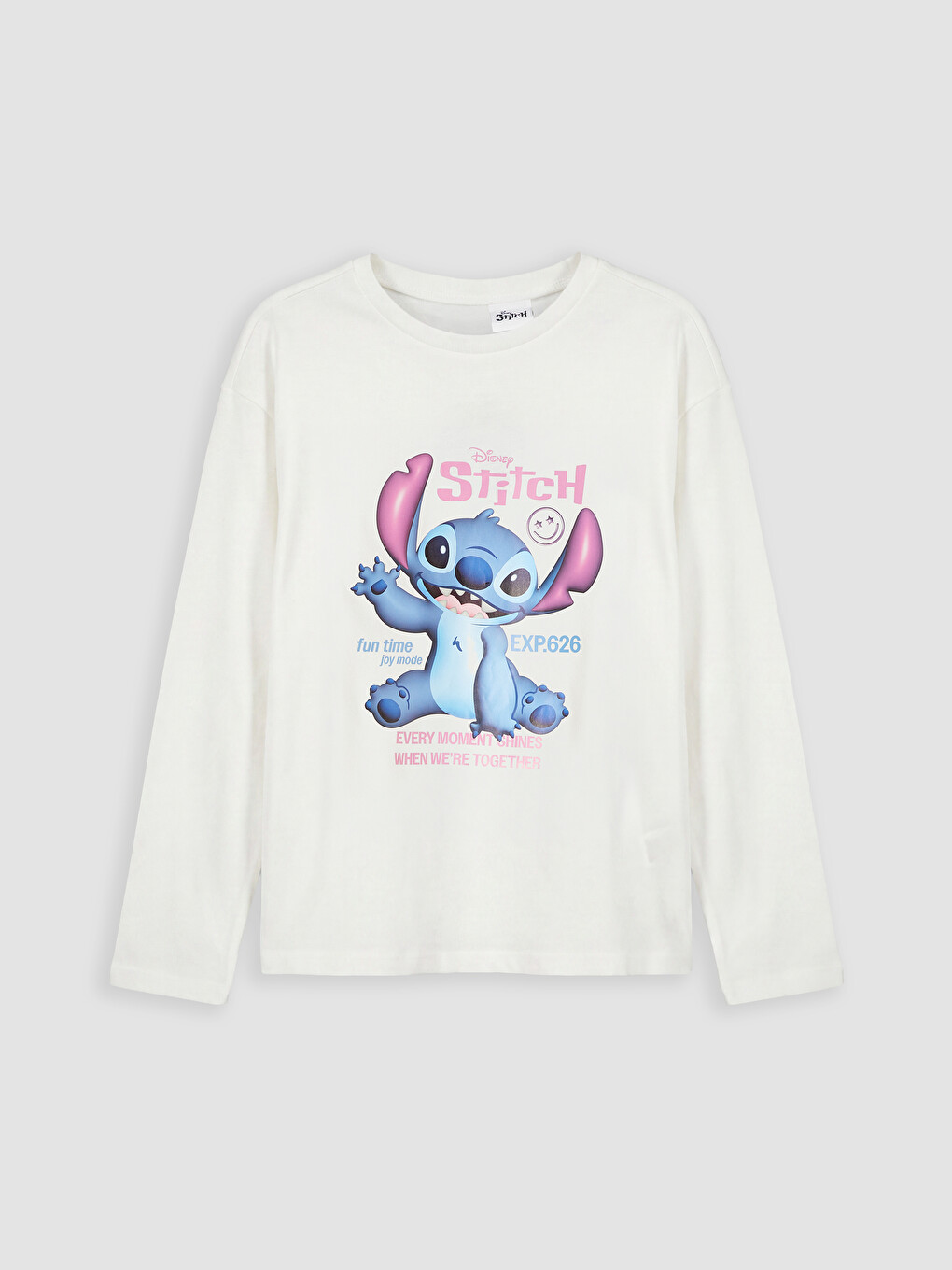 Ekru Stitch Baskılı Kız Çocuk Pijama Takımı-1