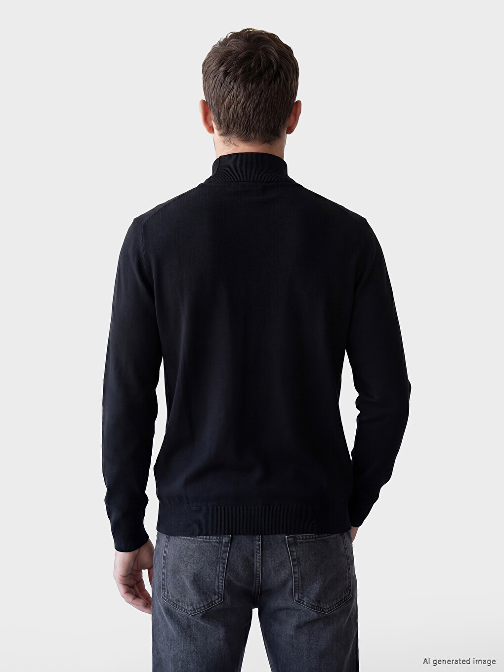 Mock Neck Men's Knitwear Sweater-2
