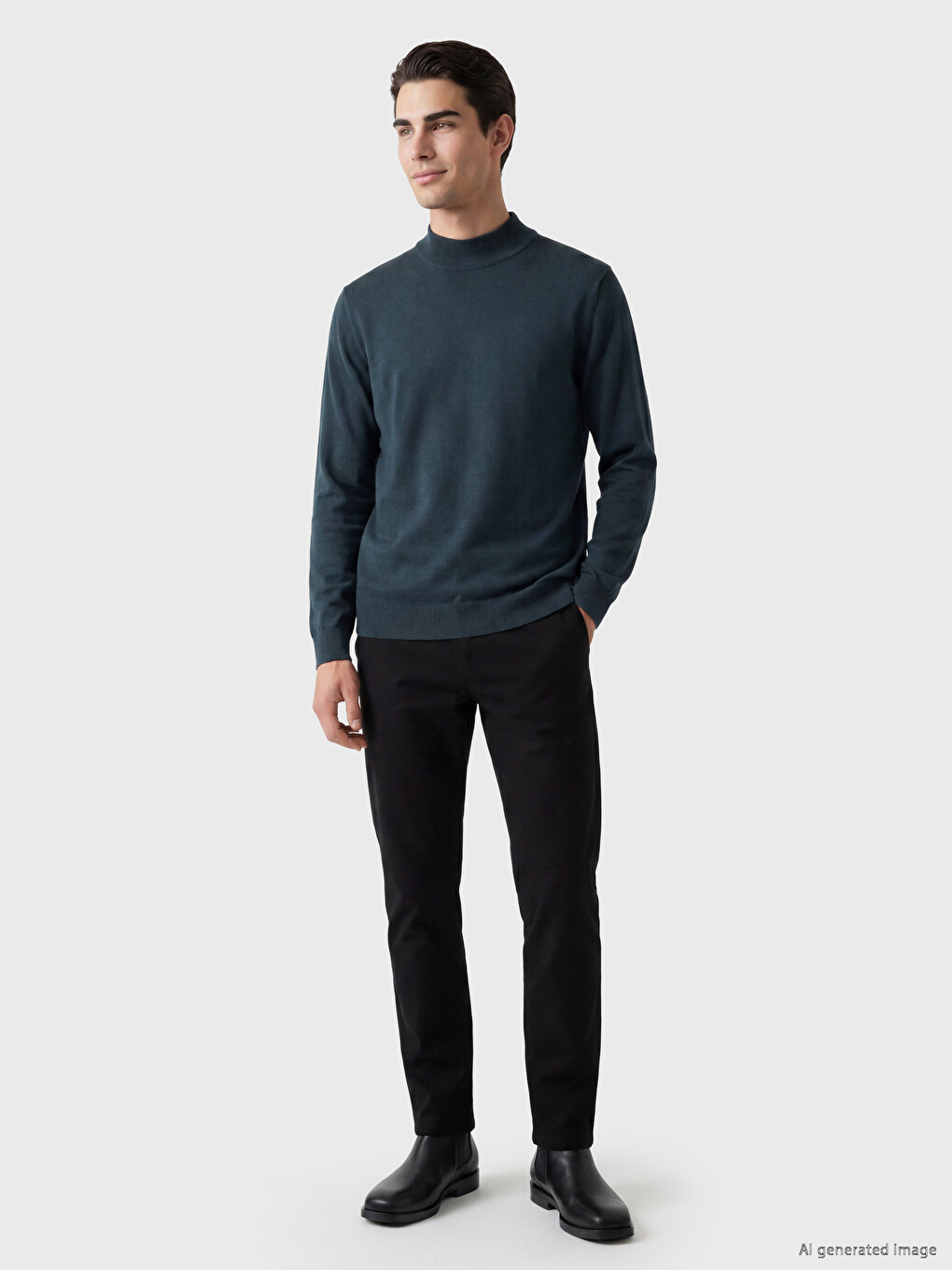 Mock Neck Men's Knitwear Sweater-1