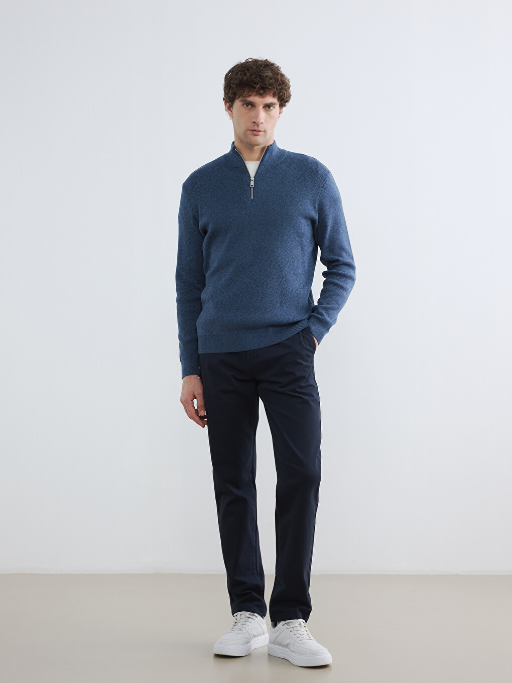 Mock Neck Men's Knitwear Sweater-1