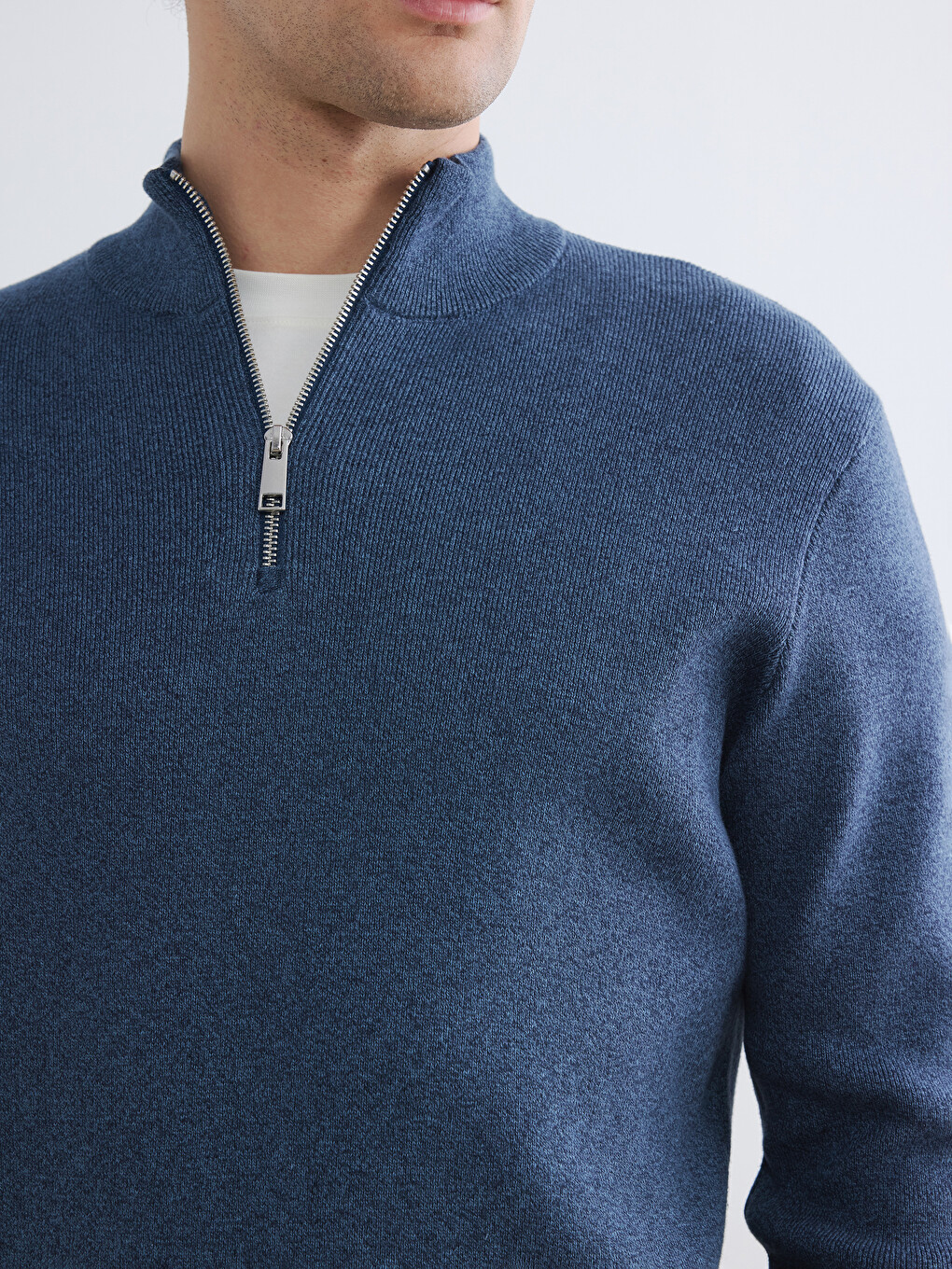 Mock Neck Men's Knitwear Sweater-2