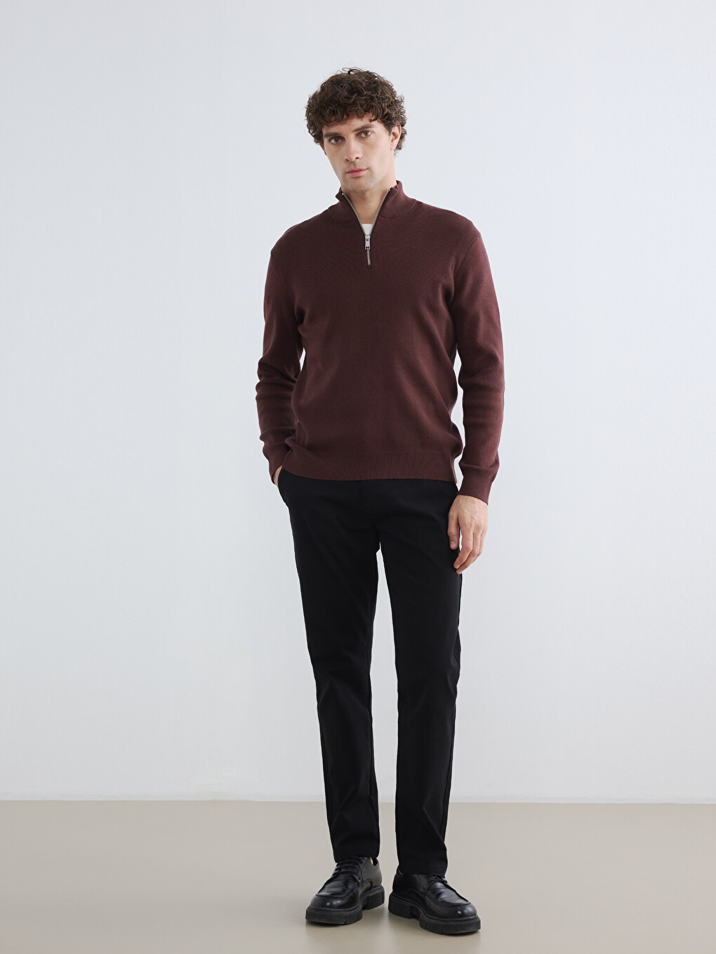 Mock Neck Men's Knitwear Sweater-1