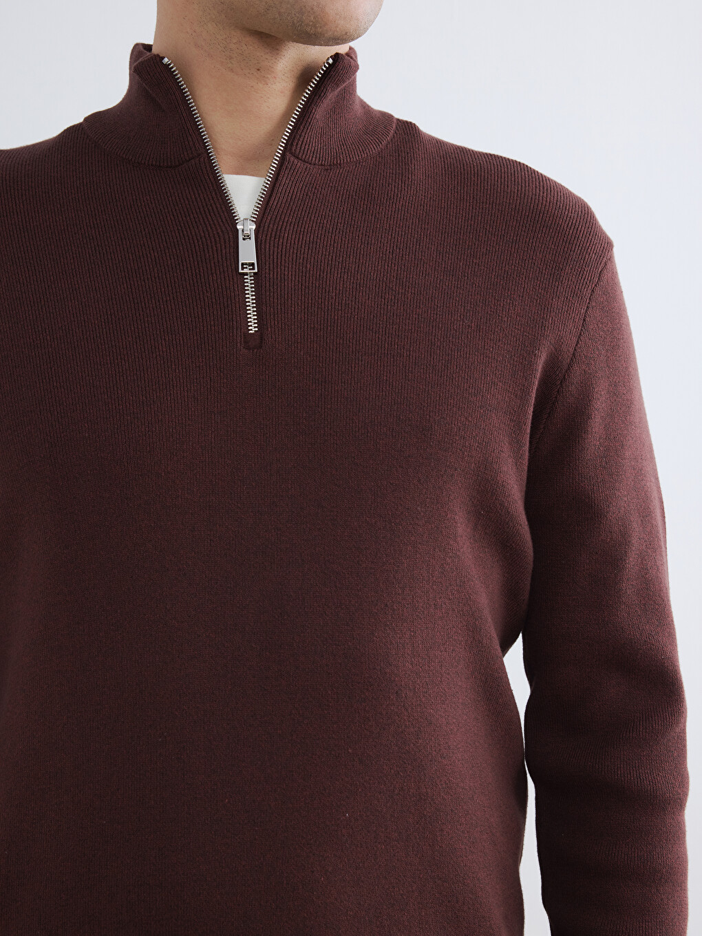 Mock Neck Men's Knitwear Sweater-2