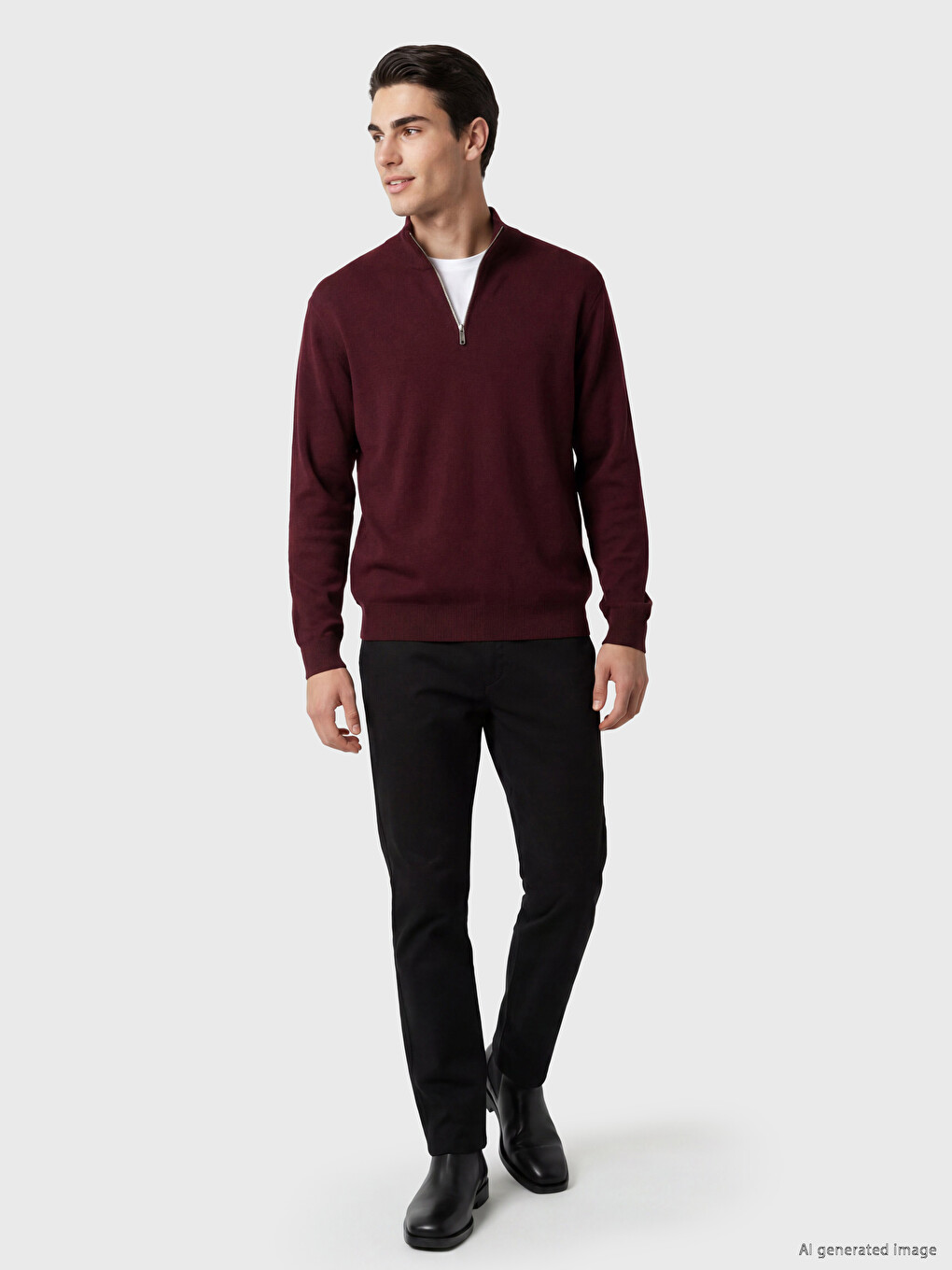 Mock Neck Men's Knitwear Sweater-1
