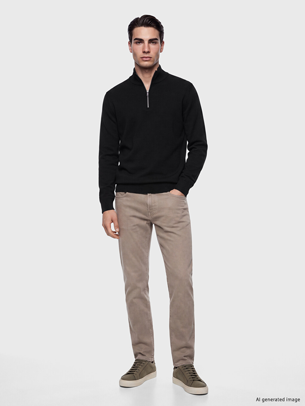 Mock Neck Men's Knitwear Sweater-1