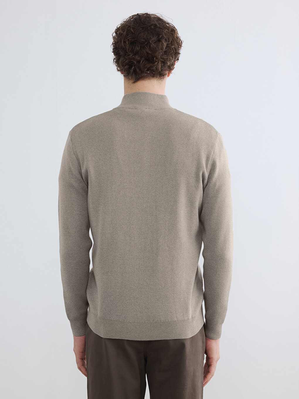 Pulover Tricotat Mock Neck Bărbați-3