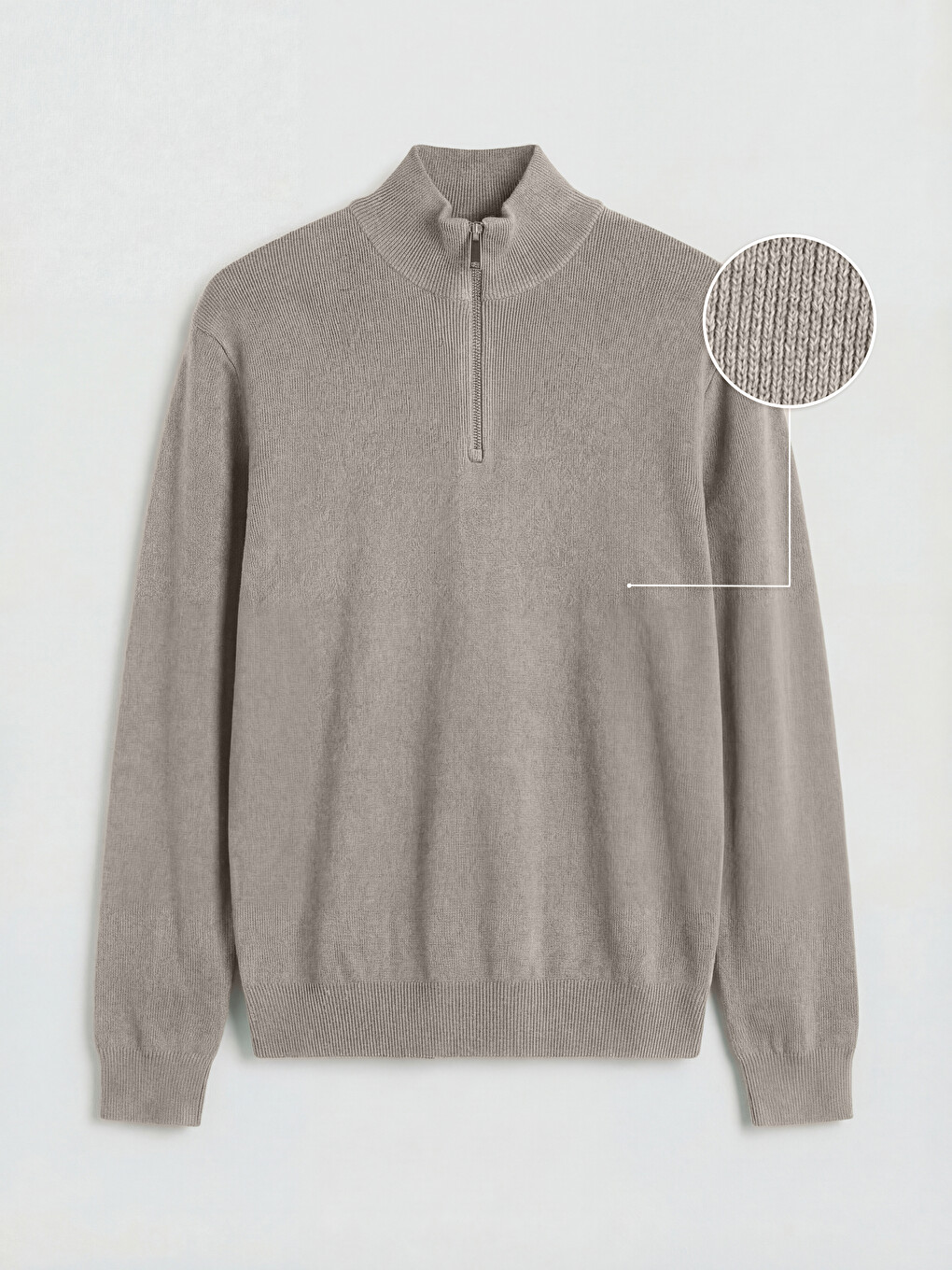 Pulover Tricotat Mock Neck Bărbați-4