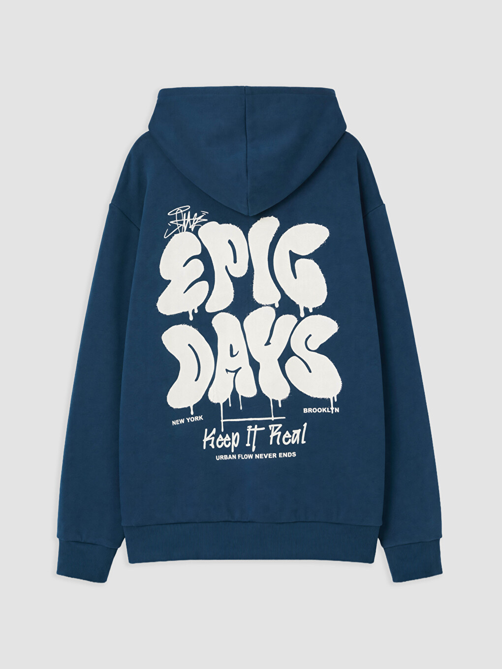 Hooded Nyc Printed Boys' Thick Sweatshirt-2