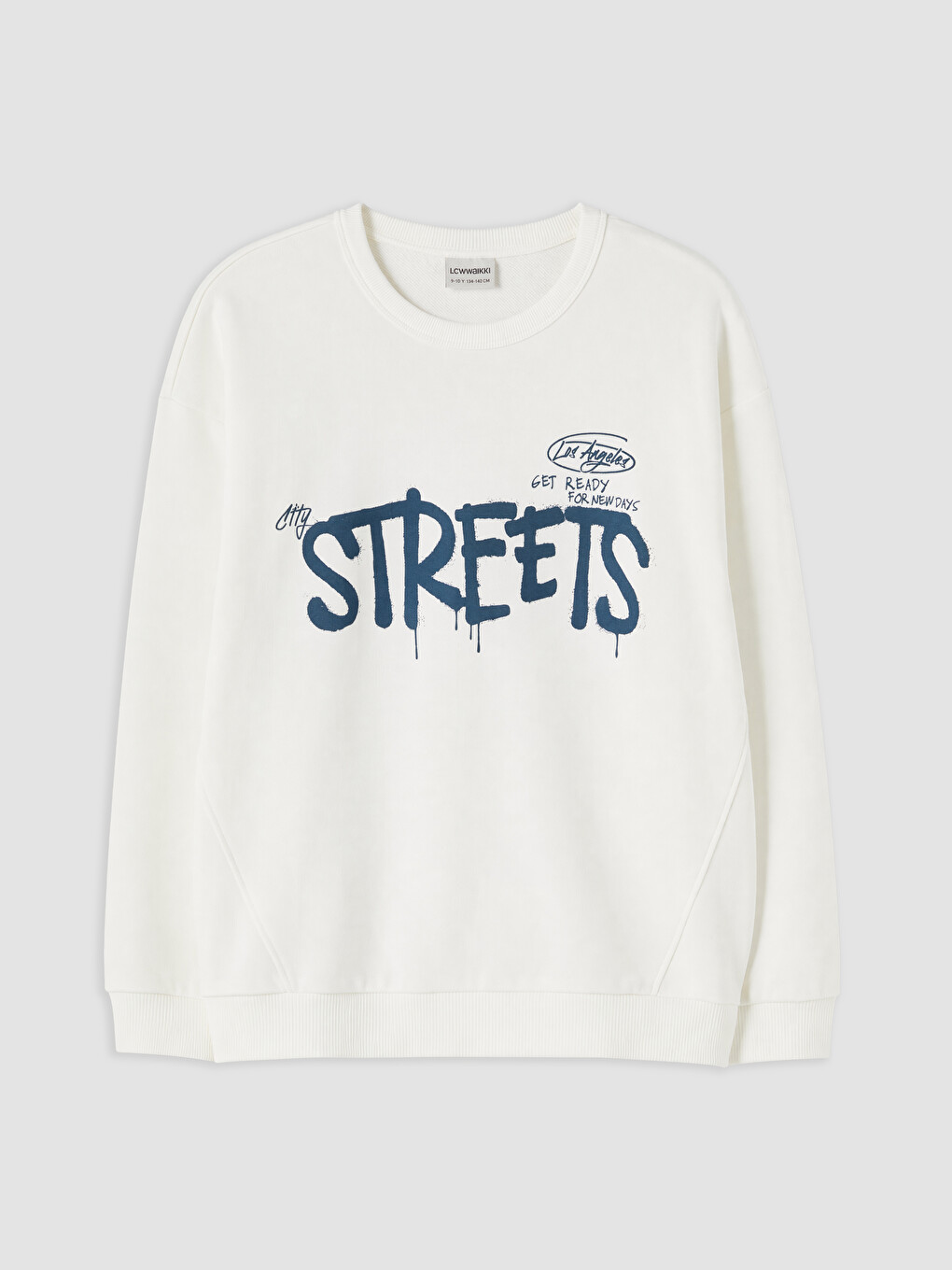 Bisiklet Yaka Los Angeles Baskılı Erkek Çocuk Sweatshirt