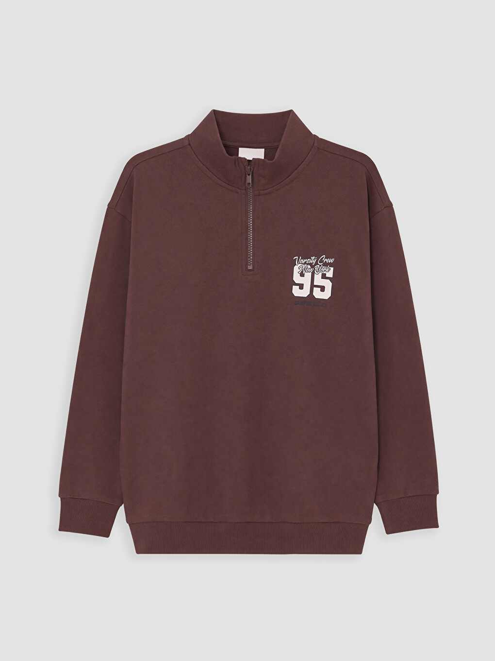 Mock Neck Nyc Printed Boys' Thick Sweatshirt