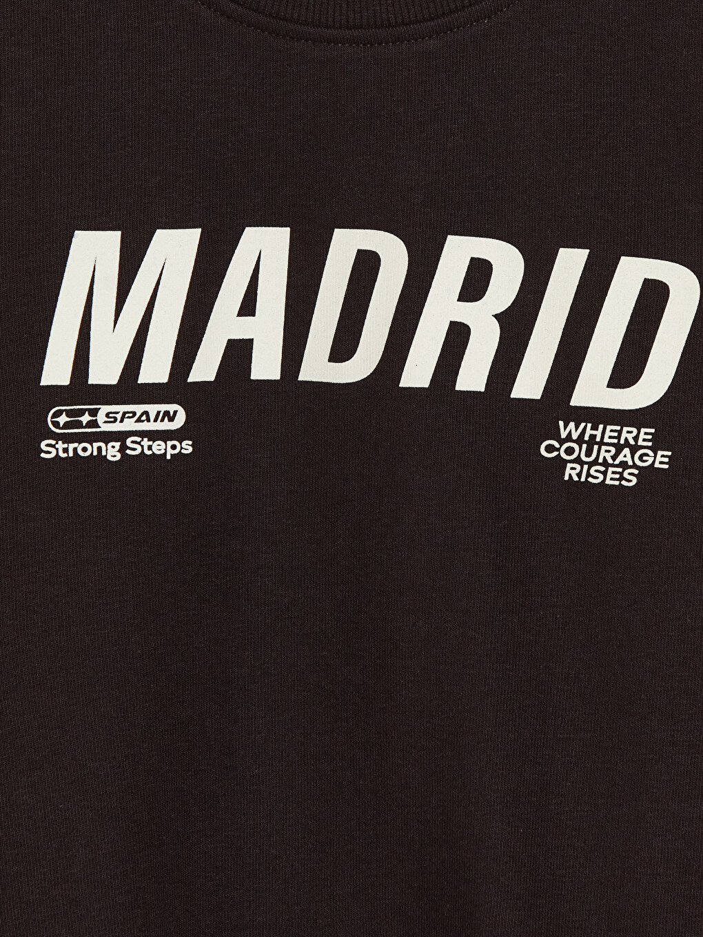 Kahverengi Madrid Baskılı Erkek Çocuk Sweatshirt-1