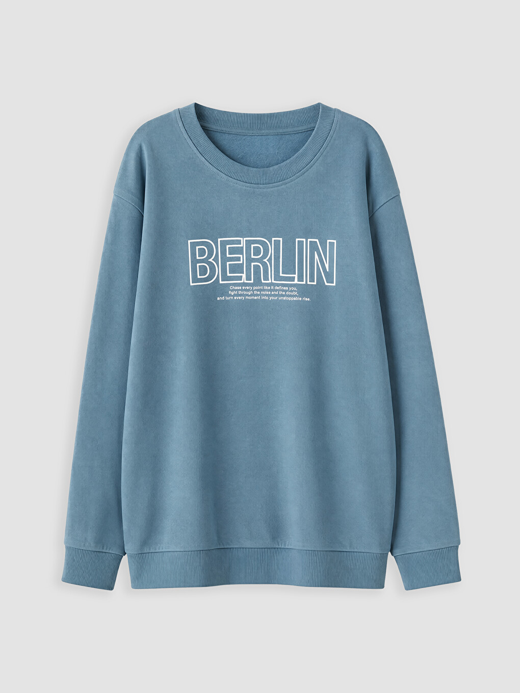 Mavi Bisiklet Yaka Berlin Baskılı Erkek Çocuk Sweatshirt