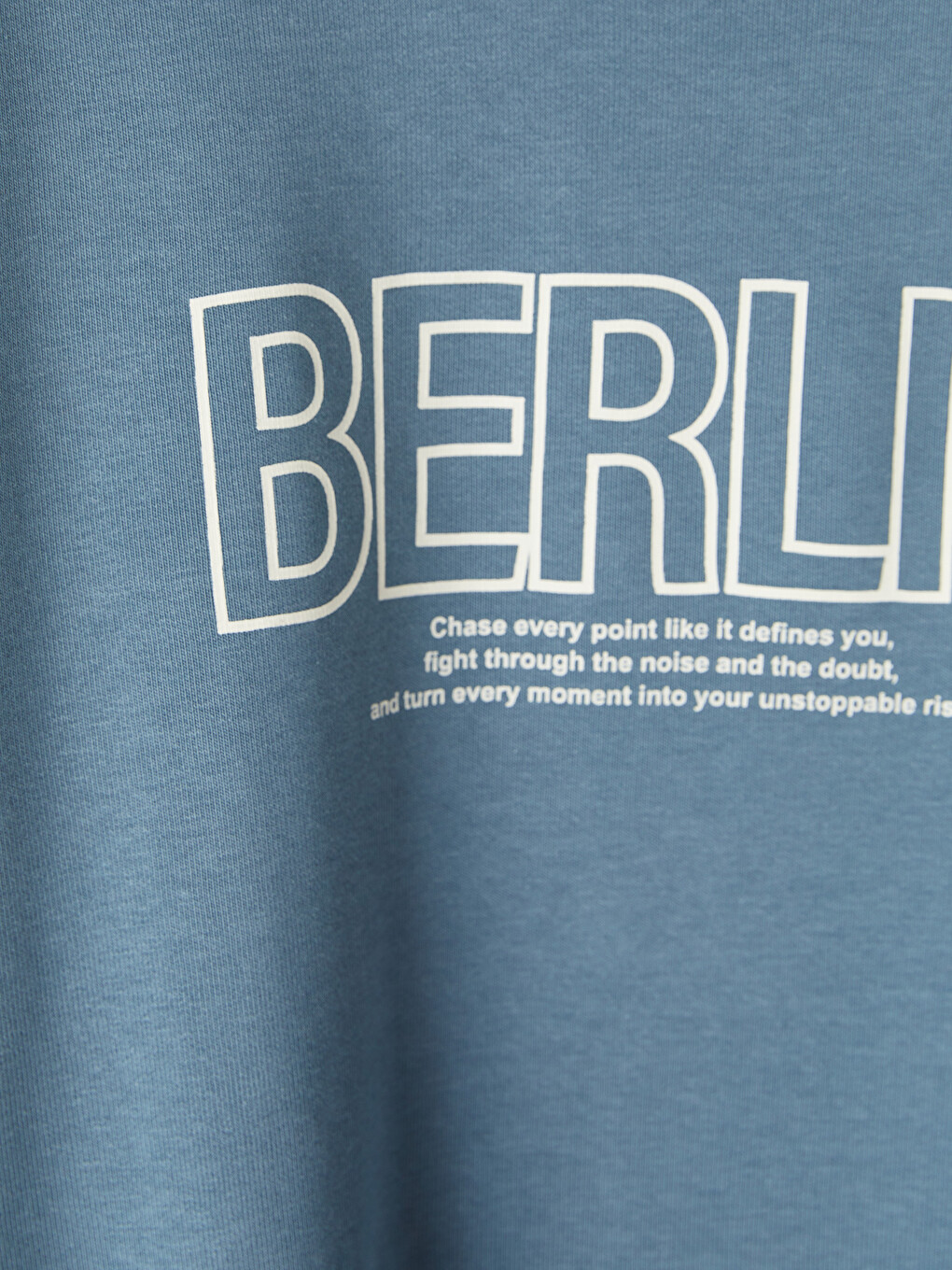Mavi Bisiklet Yaka Berlin Baskılı Erkek Çocuk Sweatshirt-1