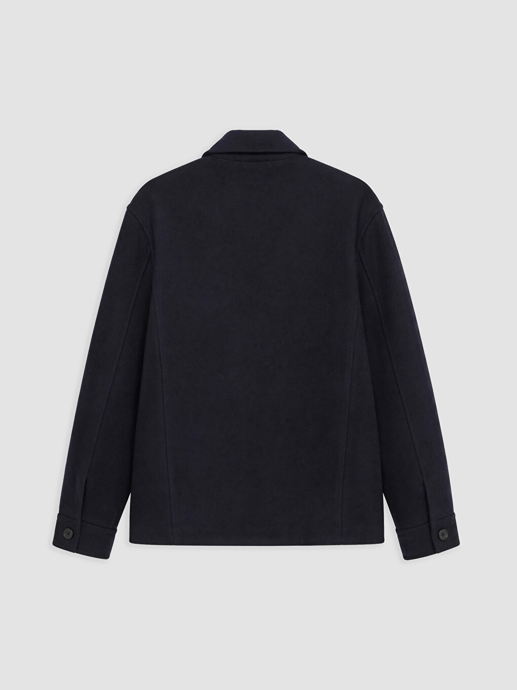 Regular Fit Shirt Collar Men's Melton Coat-4