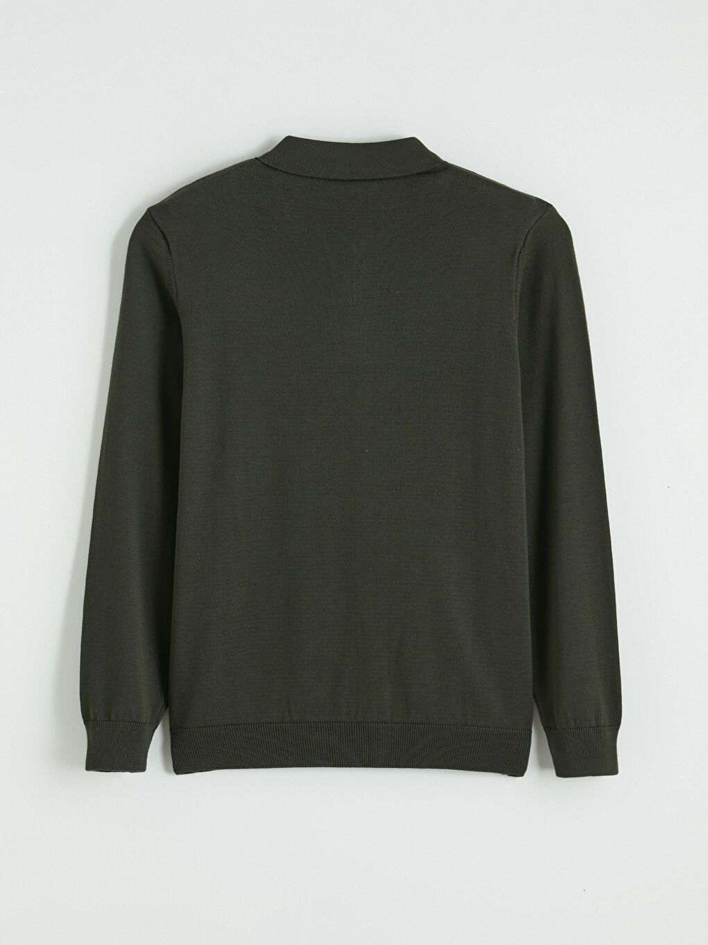 Haki Polo Yaka Erkek Triko Kazak-2