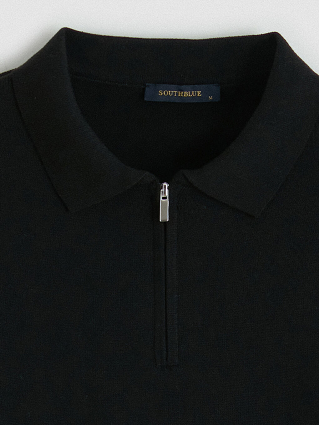 Siyah Polo Yaka Erkek Triko Kazak-2